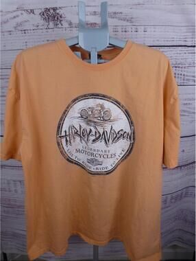 Harley-Davidson Men's 3XL Orange T-Shirt Legendary Motorcycles Aruba 100% J4